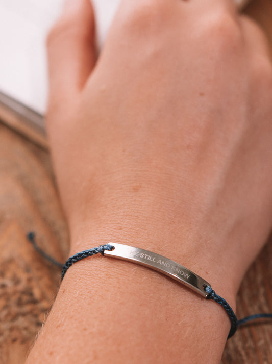 BE STILL AND KNOW - Braided Bar Bracelet